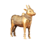 Brass Standing Nandi Statue Golden Temple Art - Premium Sacred Bull | Jaipurio